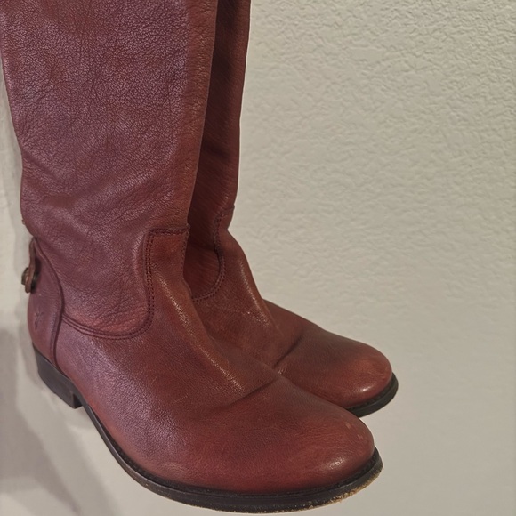 Frye Melissa vintage button back knee high boots - Burgundy - Picture 6 of 7